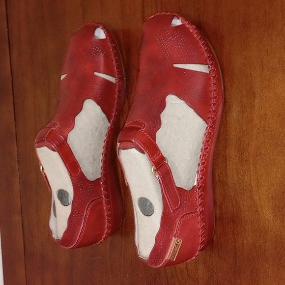 Pikolinos Leather T-Strap Shoes - Vallarta Sandia, Size 38 / 7.5 US - Picture 2 of 10